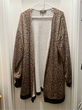 L&B Leopard Print Oversized cardigan